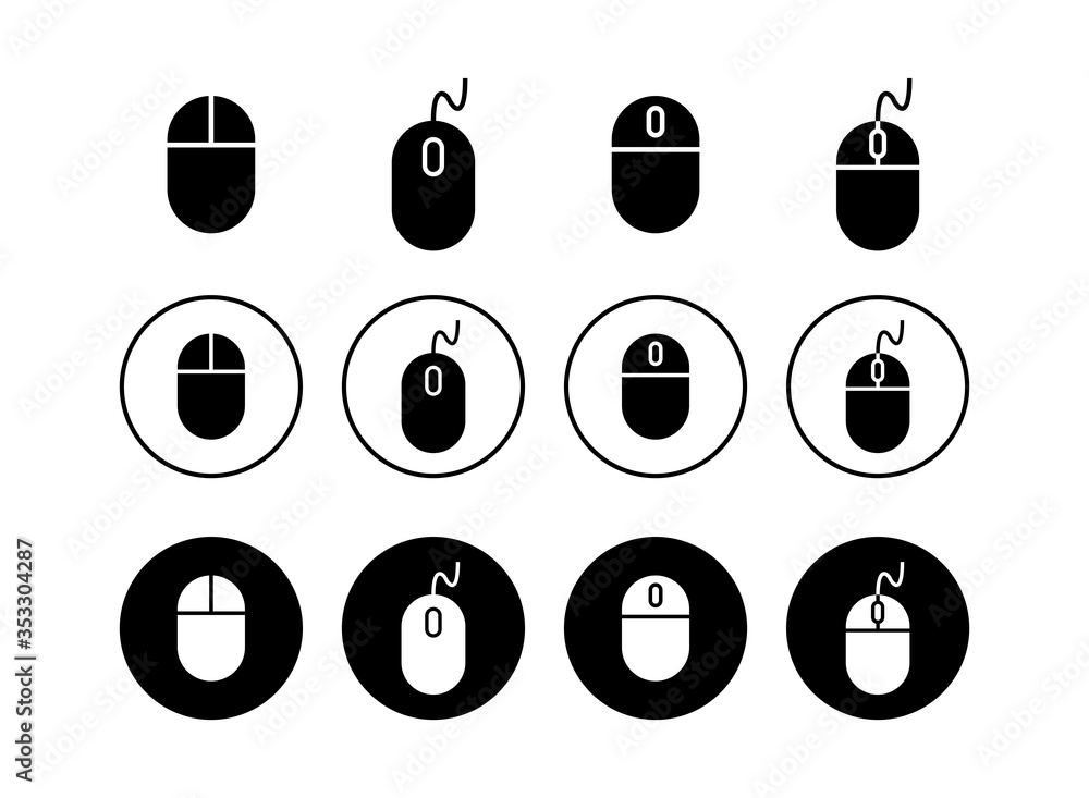 Fototapete set of computer mouse icons . computer mouse vector icon