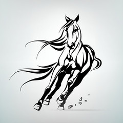 Vector silhouette of a running horse