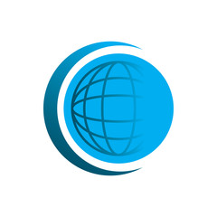 circle globe earth logo design