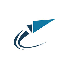 motion flying paper plane tavel logo design