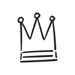 Crown doodle. Hand drawn king, queen, prince or princess royal symbol.