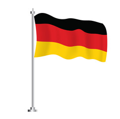 Fototapeta premium Germany Flag. Isolated Wave Flag of Germany Country.