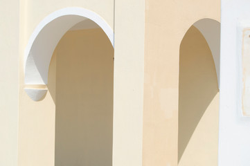 Yellow and White Minimalist Archway in Santorini Greece