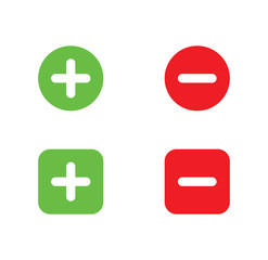 Fototapeta premium Plus and minus icon set download. Vector