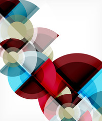 Obraz premium Abstract background, circle and triangle design round shapes overlapping. Geometric trendy template. Vector Illustration For Wallpaper, Banner, Background, Card, Book Illustration, landing page