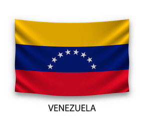 Fototapeta premium Hanging silk flag venezuela