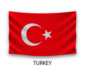 Hanging silk flag Turkey