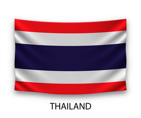 Hanging silk flag thailand