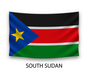 Hanging silk flag south sudan