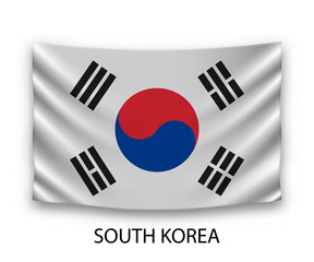 Hanging silk flag south korea