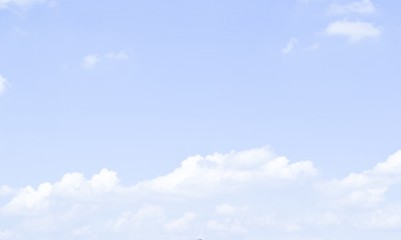 Group of little soft cloud . layer of cloud with soft blue sky.