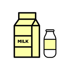 Milk Bottle and box icon