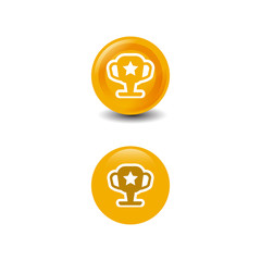 Trophy cup vector icon eps 10. Simple winner symbol. Golden illustration isolated on white background.Trophy logo icon vector illustration.