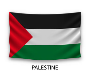 Hanging silk flag Palestine
