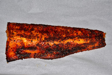 Planked salmon