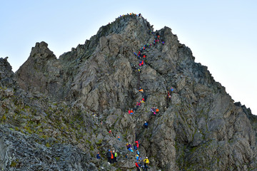 北アルプス槍ヶ岳、槍の穂先。