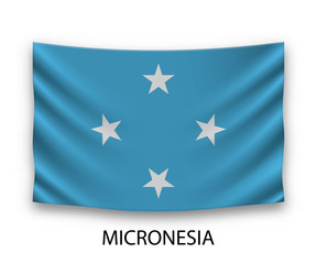 Obraz na płótnie Canvas Hanging silk flag micronesia