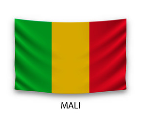 Obraz premium Hanging silk flag Mali