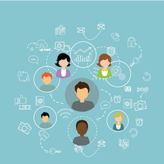 Social media, social marketing, icon