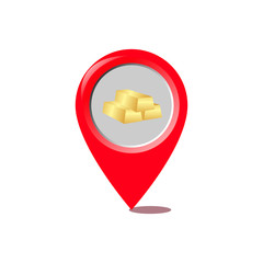 Gold location map pin icon