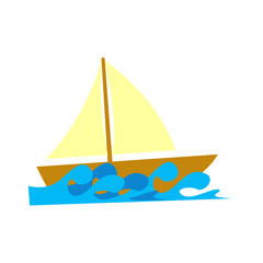 Sailing boat illustration icon