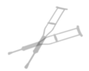 crutches at the wall with shadow, heath care concept