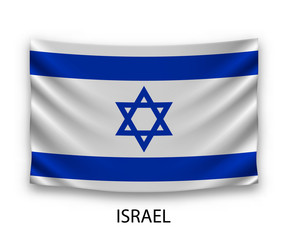 Hanging silk flag Israel