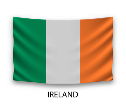 Hanging silk flag Ireland