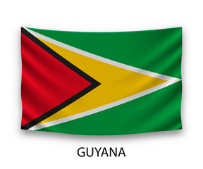 Hanging silk flag guyana