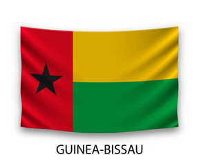 Hanging silk flag guinea-bissau