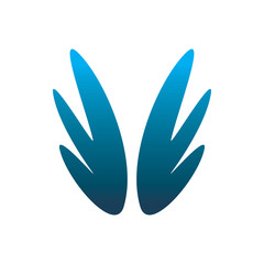 blue color wing logo design