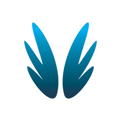 blue color wing logo design