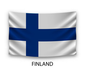 Hanging silk flag Finland