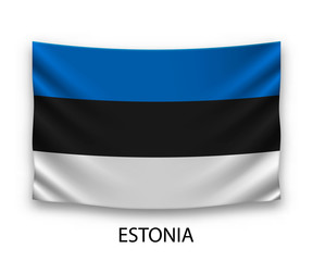 Hanging silk flag estonia