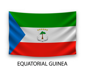 Hanging silk flag equatorial guinea