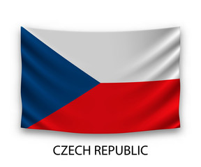 Hanging silk flag Czech Republic