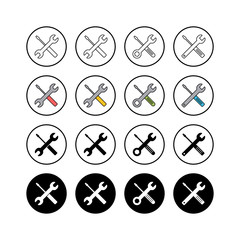 Set of Repair icons. Wrench and screwdriver icon. tings vector icon. Maintenance