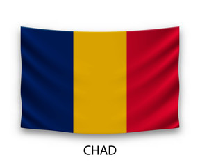 Hanging silk flag Chad