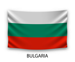 Obraz premium Hanging silk flag Bulgaria