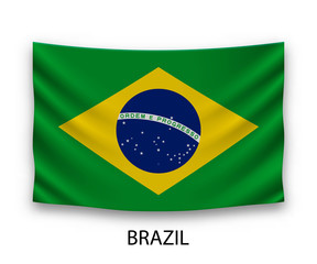 Hanging silk flag Brazil
