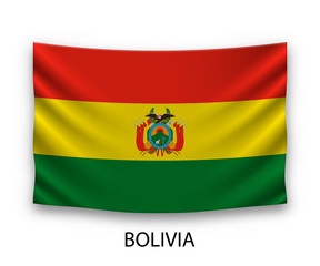 Hanging silk flag Bolivia