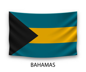 Hanging silk flag Bahamas