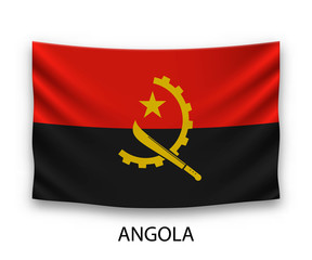 Hanging silk flag Angola