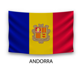 Obraz premium Hanging silk flag andorra