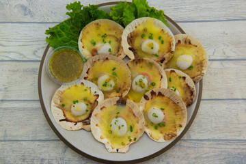 Delicious baked Scallops
