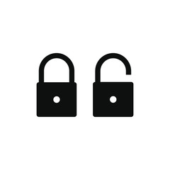Fototapeta premium Locked and unlocked icon.Security symbol.Padlock vector illustration