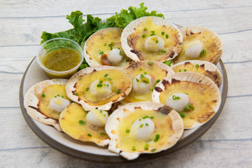 Delicious baked Scallops
