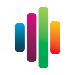 full color business chart logo design