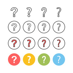 Set of Question Icons. Question mark sign. help icon. Faq