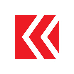 red square arrow letter k logo design